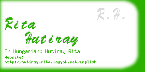 rita hutiray business card